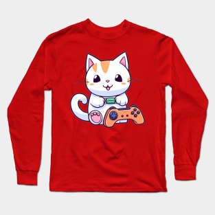 Gamer Cat Long Sleeve T-Shirt